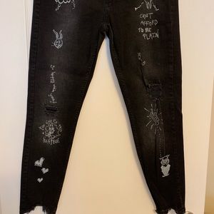Zara doodle jeans